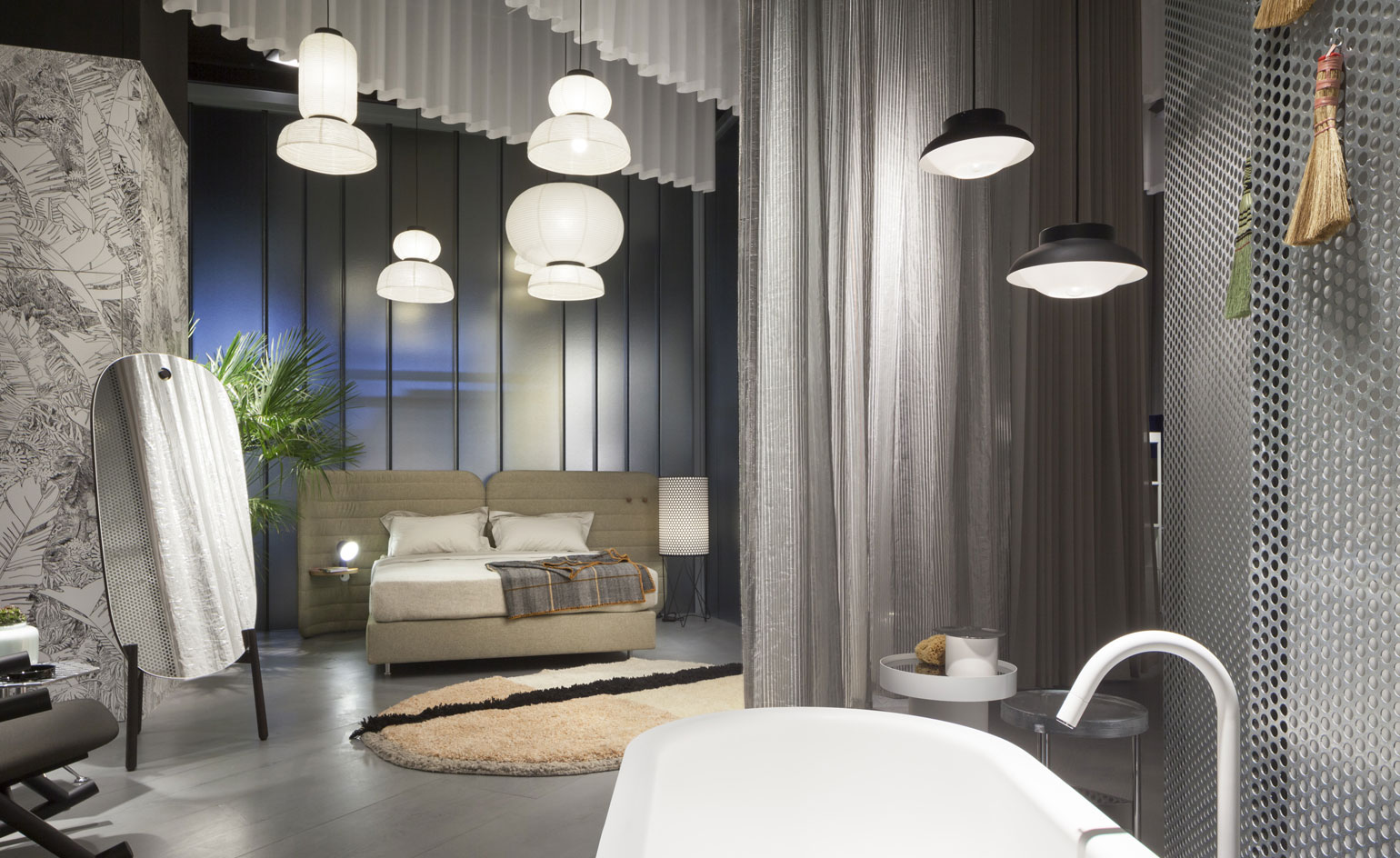 Herkner's newly designed 'Calm' bed for Schramm, which includes integrated bedside tables
