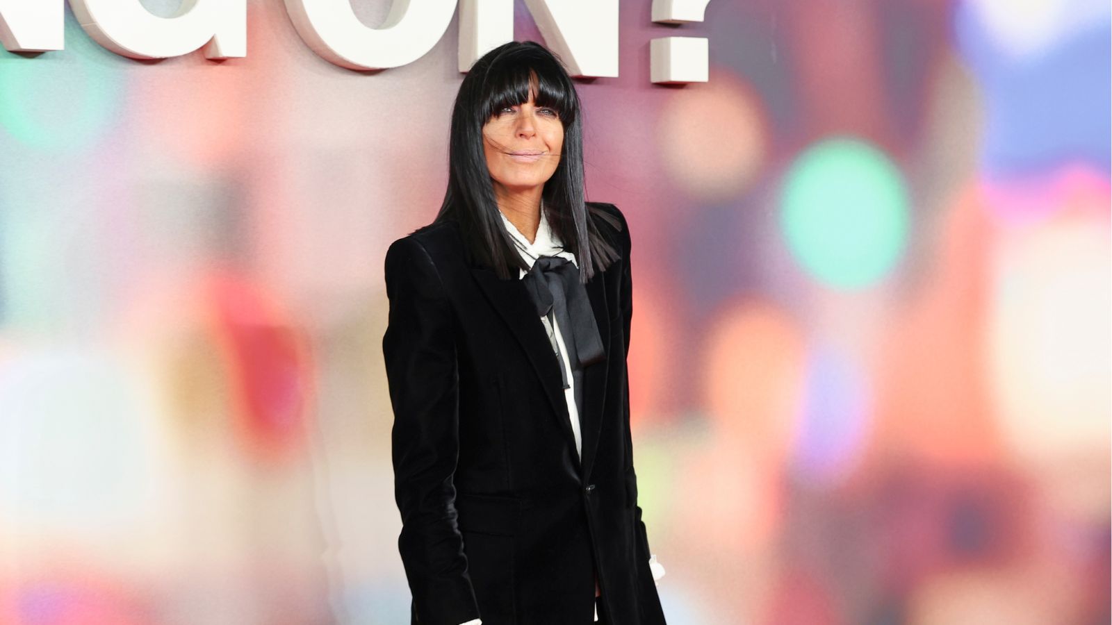 Claudia Winkleman in a black velvet blazer