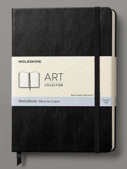 Art Sketchbook, Hard Cover, A4 (8.25" X 11.75") Plain/blank, Black, 96 Pages