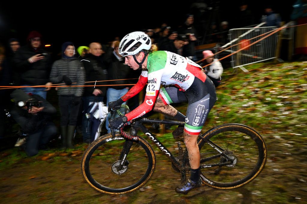 ANTWERPEN BELGIUM DECEMBER 28 Silvia Persico of Italy and Team Valcar Travel Service competes during the 46th Superprestige Cyclocross Diegem 2022 Womens Elite Superprestige2023 on December 28 2022 in Antwerpen Belgium Photo by Luc ClaessenGetty Images