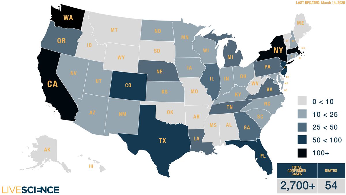 Coronavirus in the US Map, case counts and news Live Science
