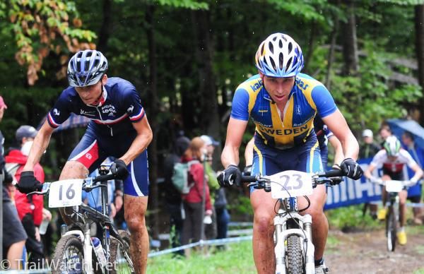Riders head up to the base of the killer switchbacks