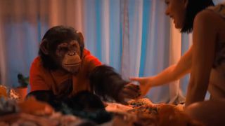 Ben the chimpanzee is shown in the trailer for Primate.