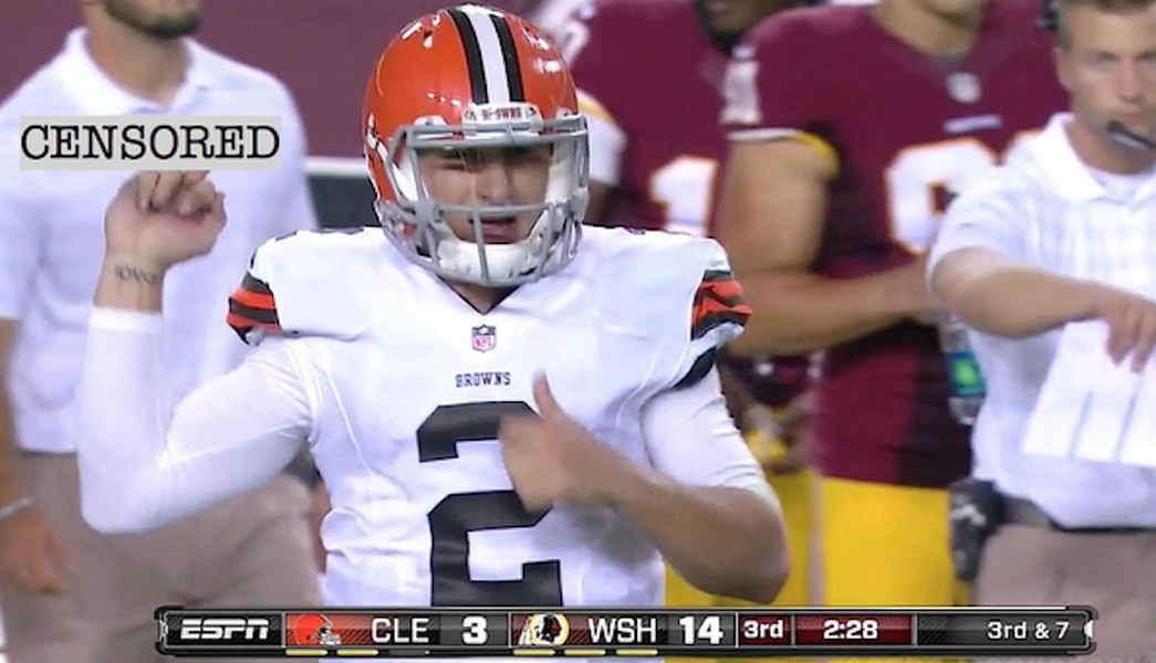 &amp;#039;Johnny Football&amp;#039; Manziel flipped off the Washington Redskins during Monday&amp;#039;s Browns loss