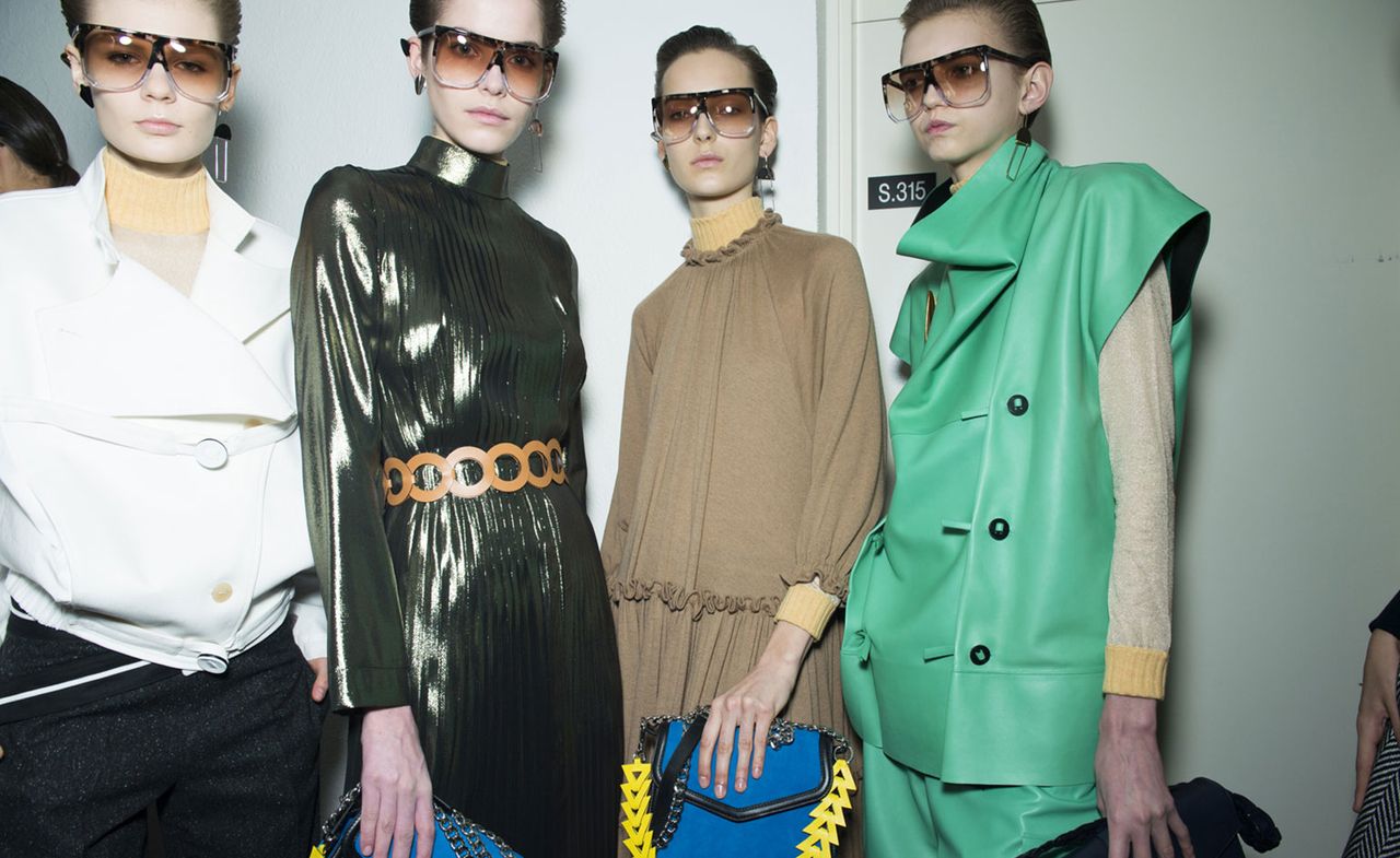 Female models dressed in the Loewe A/W 2015