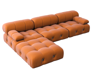 Tufted velvet sectional sofa.