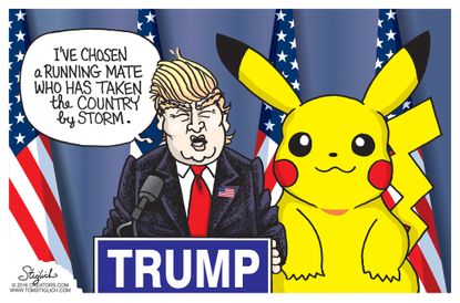 Political cartoon Trump running mate Pokemon