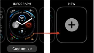 Instructions for how to choose a different watch face from your Apple Watch.