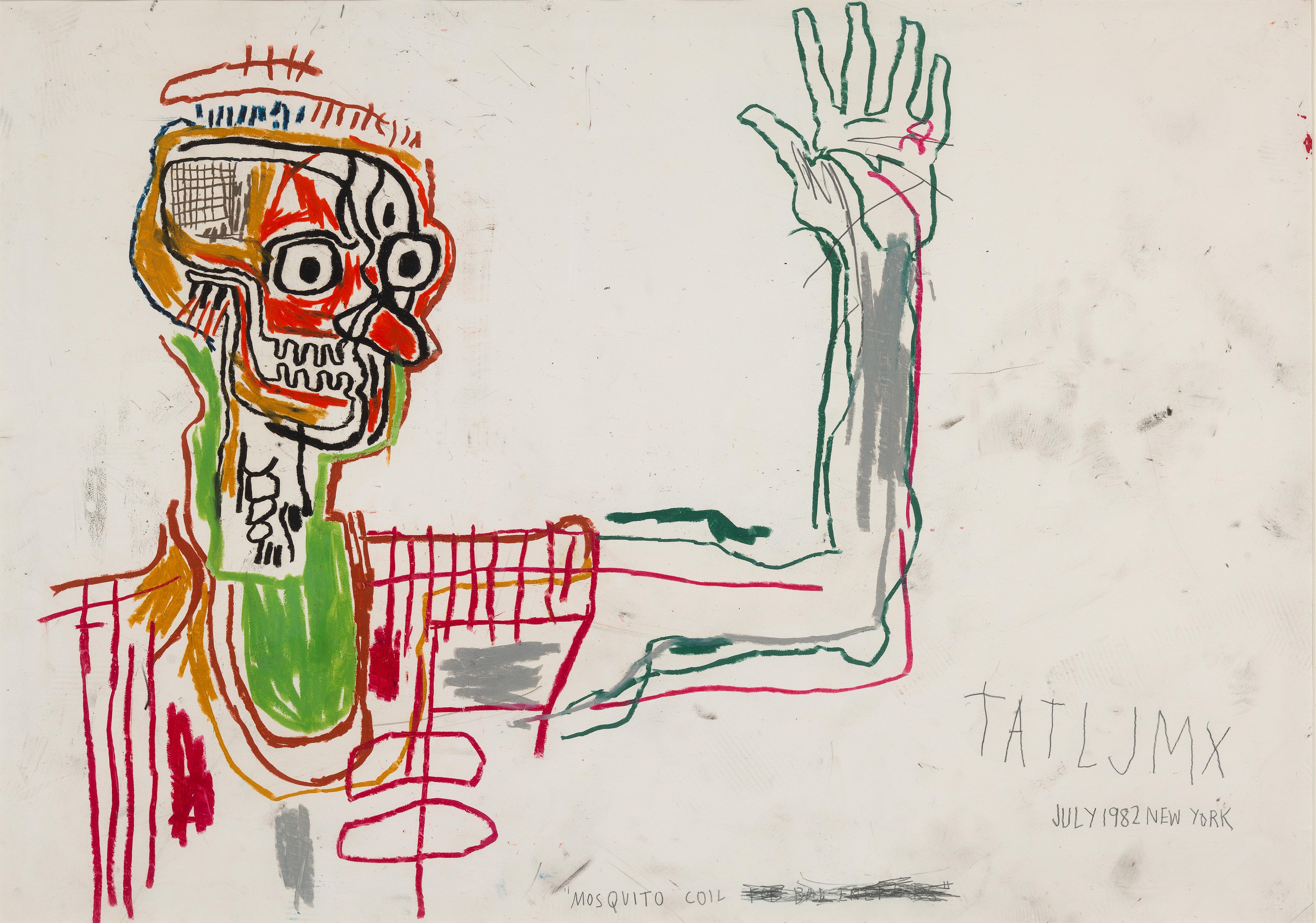 Jean Michel Basquiat work on paper, part of &lsquo;Basquiat &ndash; Headstrong&rsquo; at the Louisiana Museum of Modern Art in Denmark