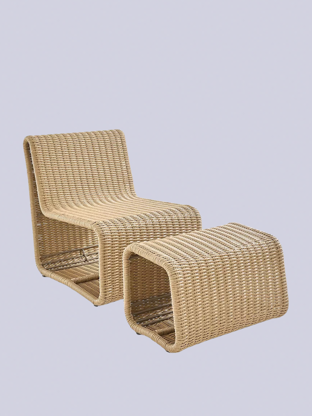 Rattan Garden Chair And matching Footstool