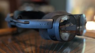 The HTC Vive XR Elite in a living room