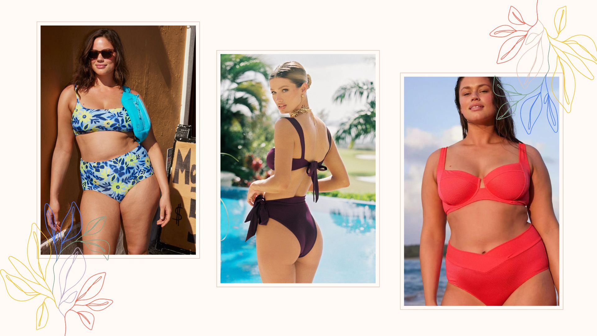 Women's Lightly Lined Longline Ribbed Bikini Top - Shade & Shore Light Blue  38DD