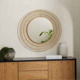 MADE Tulsi Bamboo Round Wall Mirror