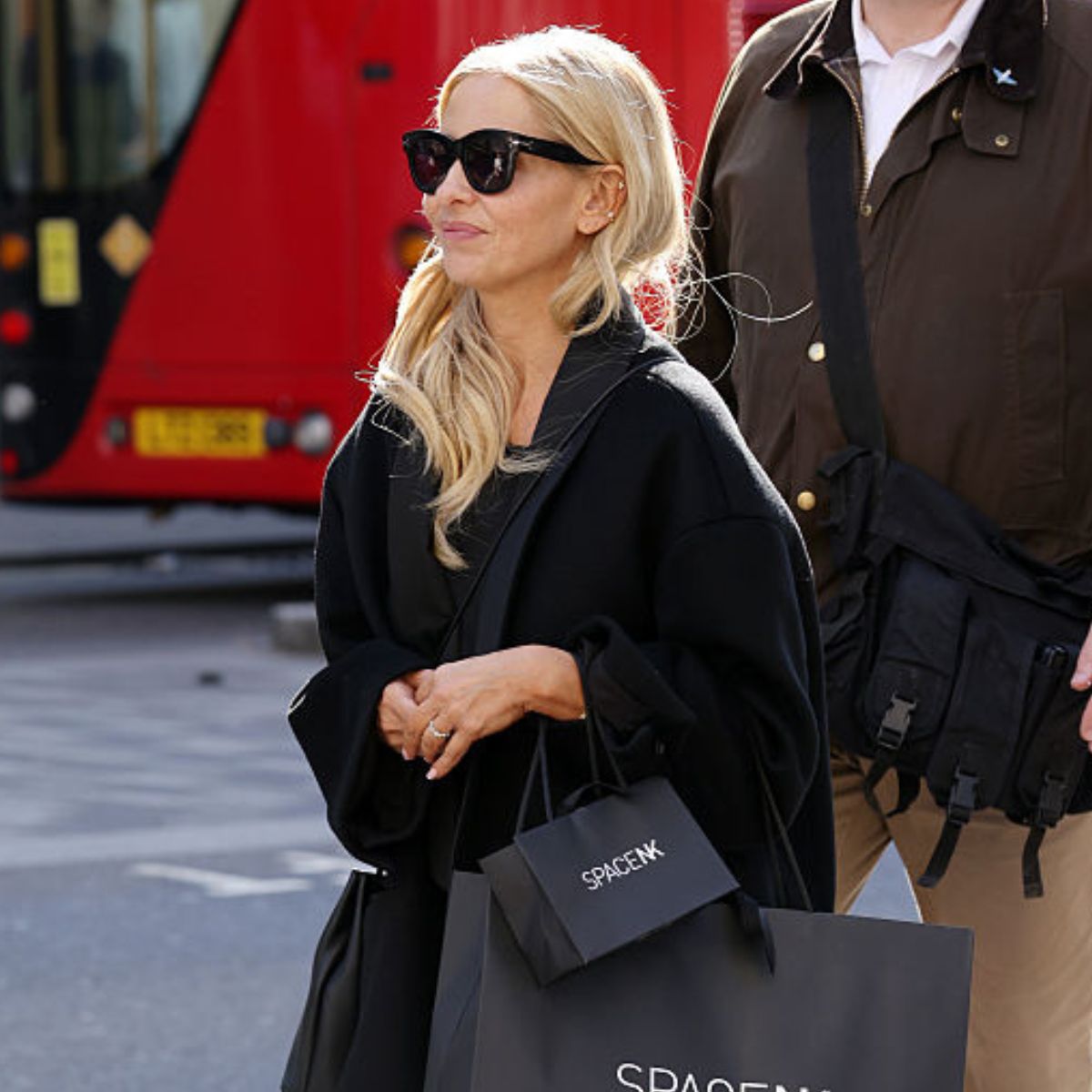 Sarah Michelle Gellar seen shopping at SpaceNK on Oxford Street on March 19, 2026 in London, England. (Photo by Neil Mockford/GC Images)