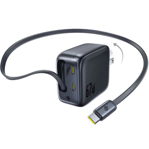 Baseus EnerCore CJ11 67W Fast Charger with Retractable Cable