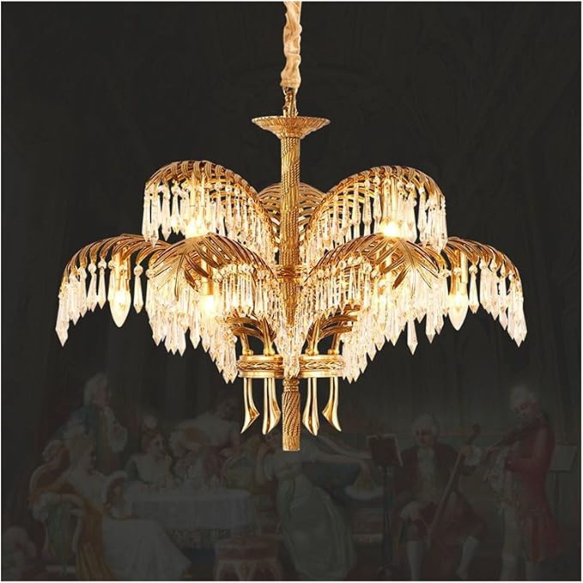 French Classic V-intage Copper Chandelier