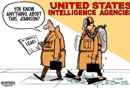 Political cartoon U.S. intelligence agency leaks Russia investigation