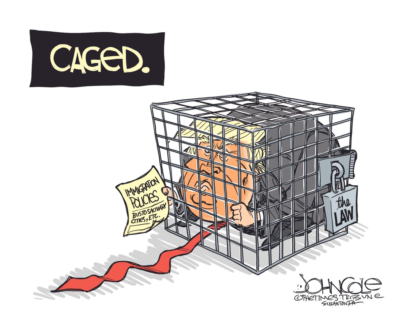 Political Cartoon U.S. Trump caged immigration policies