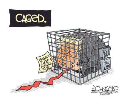Political Cartoon U.S. Trump caged immigration policies