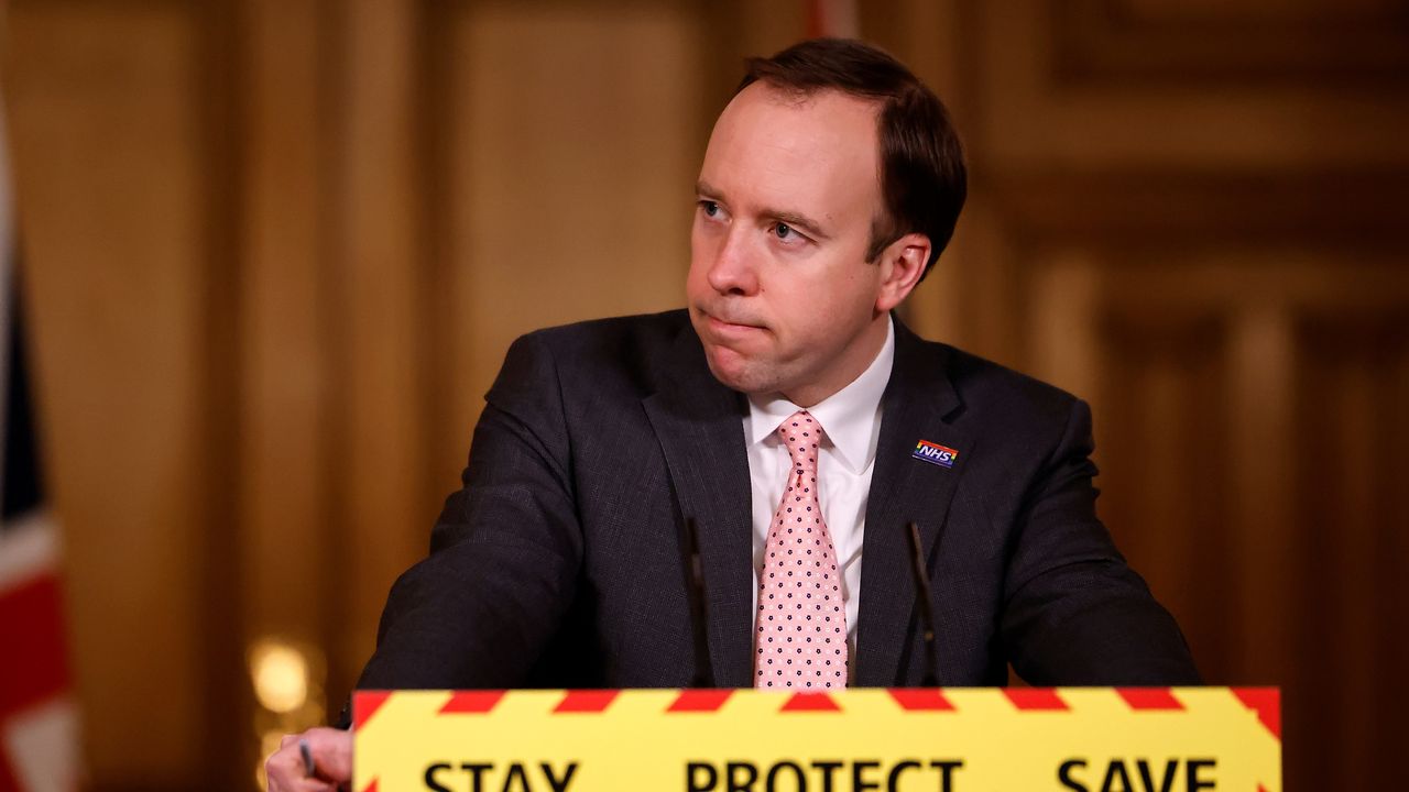 Matt Hancock at the daily press briefing