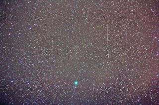 Comet Lovejoy C/2014 Q2 and a Meteor