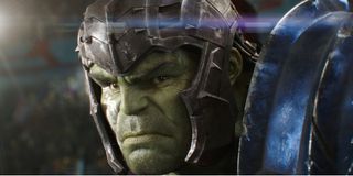 Thor: Ragnarok Hulk scowling in his gladiator armor