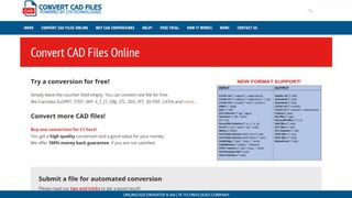 Online CAD Converter website screenshot