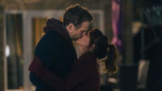Rafe Spall and Esther Smith kiss in Trying season 3
