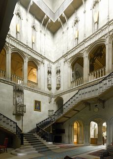 Fig 2: The staircase hall of Ashridge, Hertfordshire. The Great Staircase in the staircase hall was completed to Wyatt's design before his death in 1813. Photographed by Will Pryce / © Country Life Picture Library