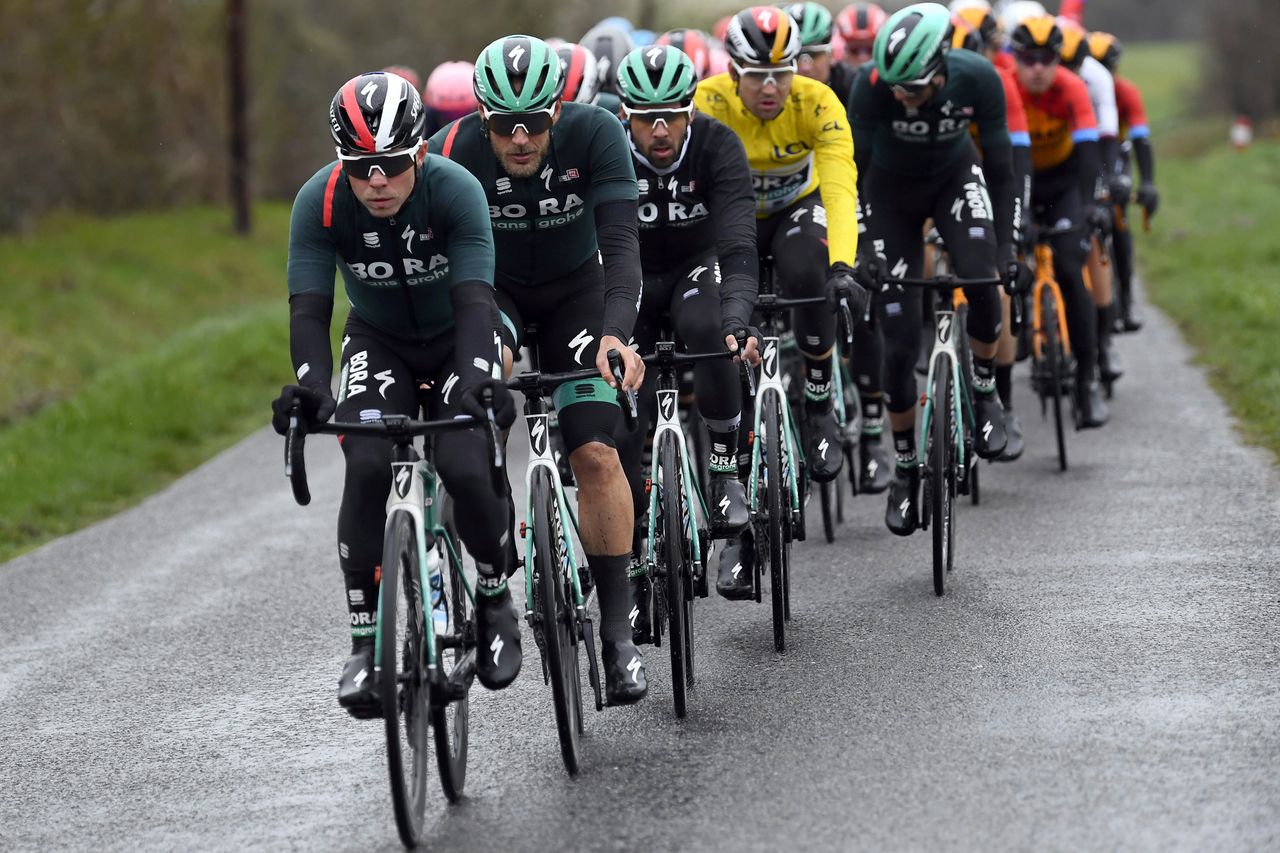 Paris Nice 2020 - 78th Edition - 3rd stage Chalette sur Loing - La Chatre 212,5 km - 10/03/2020 - Juraj Sagan (SVK - Bora - Hansgrohe) - Jempy Drucker (LUX - Bora - Hansgrohe) - Michael Schwarzmann (GER - Bora - Hansgrohe) - photo Nico Vereecken/PN/BettiniPhoto&Acirc;&copy;2020