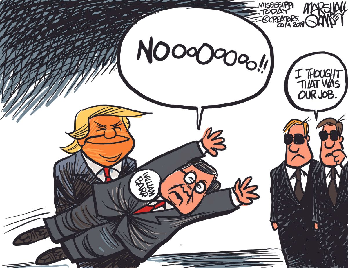 Political Cartoon U.S. William Barr Trump Secret Service Protection ...