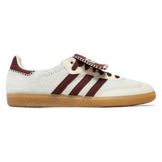 Adidas and Wales Bonner Samba sneakers in white and maroon