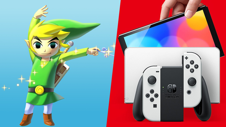 Link in The Wind Waker and Ninendo Switch OLED 