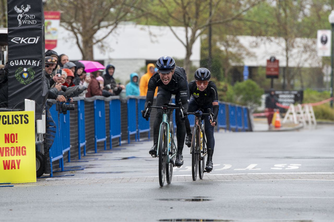 Sarah Sturm shows her effort to sprint to third