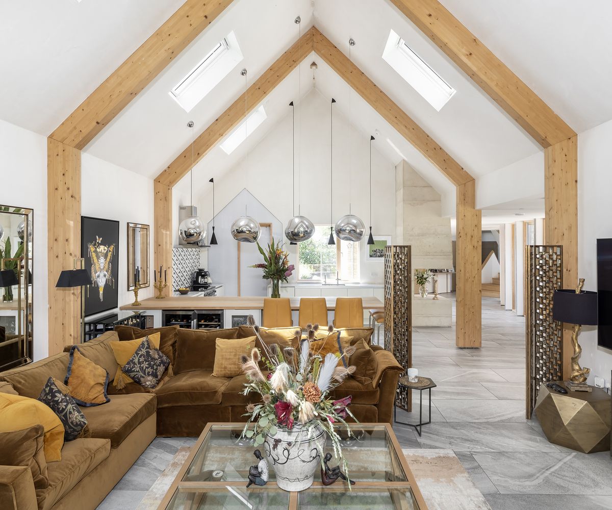 A contemporary hallway in a self build home. T