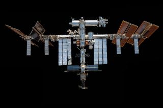 The International Space Station as pictured from a SpaceX Crew Dragon during a November 2021 fly around.