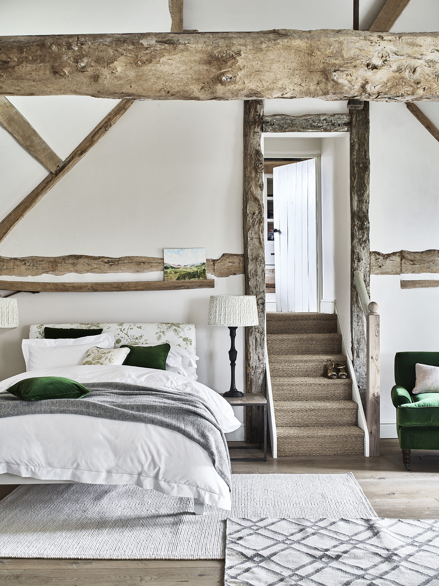 Cottage decorating ideas - cottage bedroom beams neptune