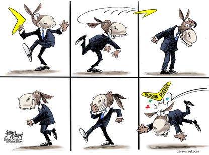 Political cartoon U.S. Russia dossier backfire Dems