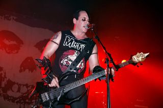 Original member Jerry Only flying the Misfits flag at London's Electric Ballroom in 2006