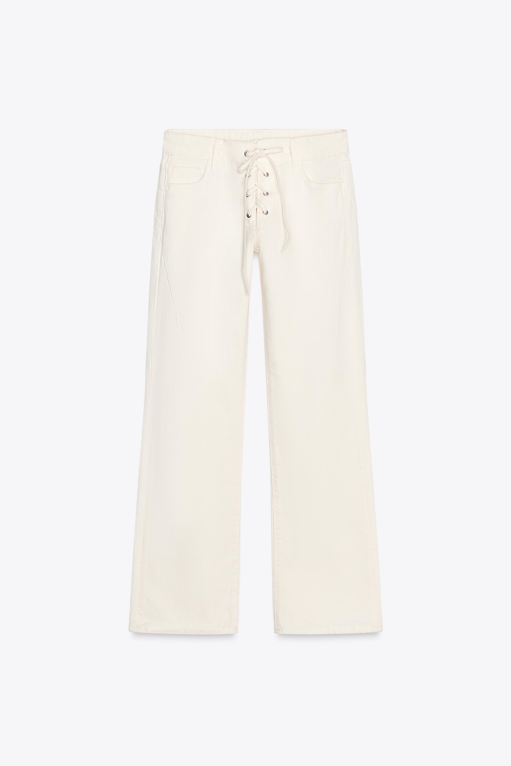 Zw Collection Flare Mid-Rise Jeans With Ties