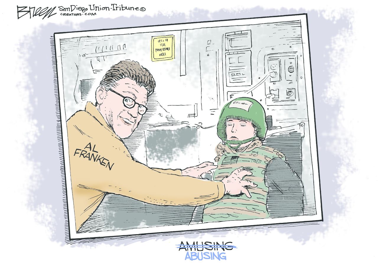 Political cartoon U.S. Al Franken sexual harrassment