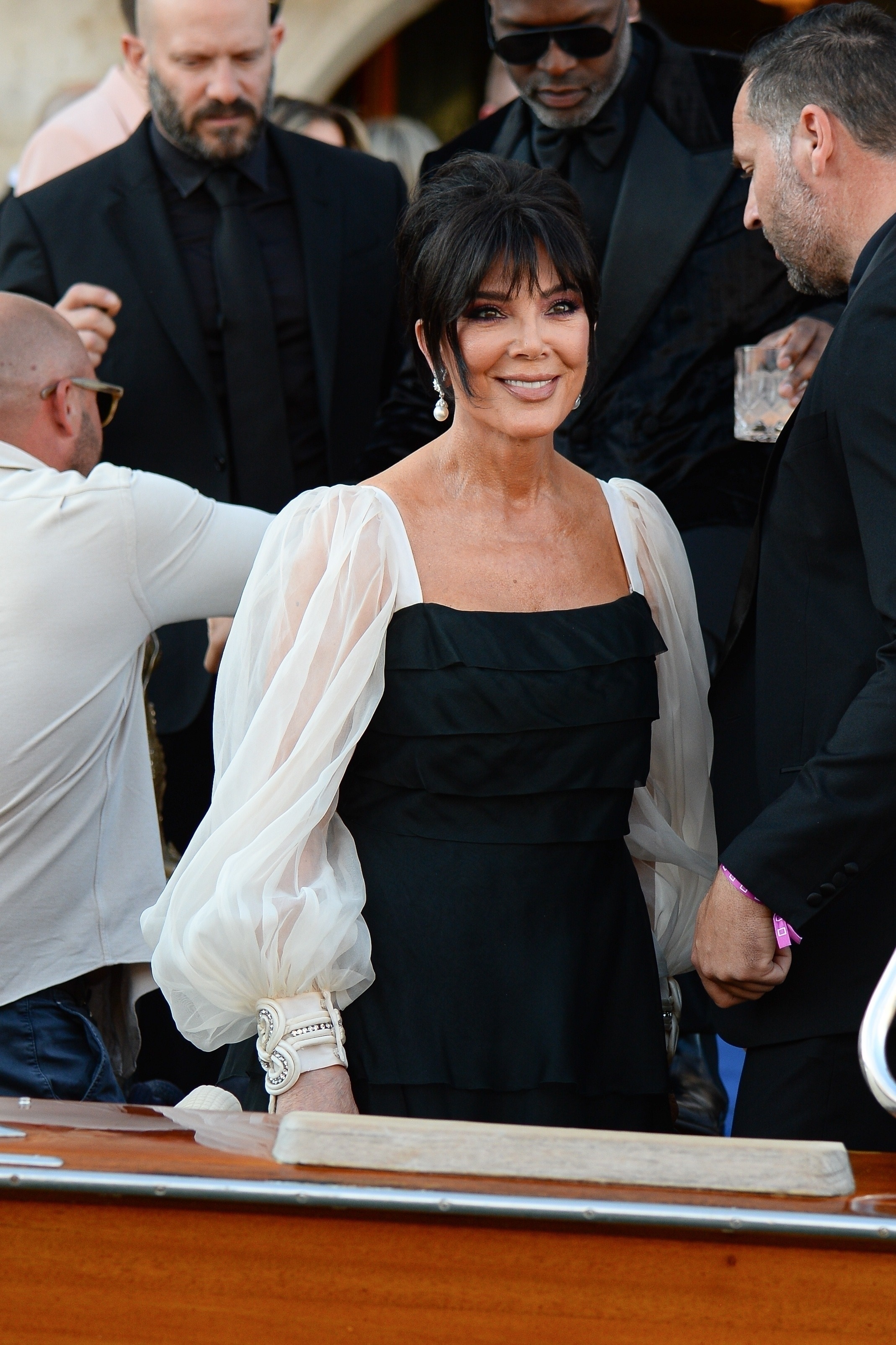 Kris Jenner attends the Venice wedding of Jeff Bezos and Lauren Sanchez