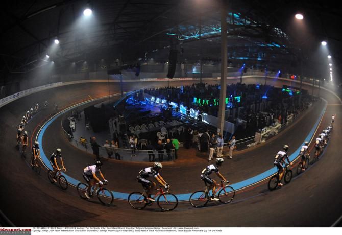 The Omega Pharma team light up the track in Gent
