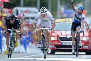 Thor Hushovd took the stage win from a breakaway on stage 16 in 2011. Photo: Graham Watson