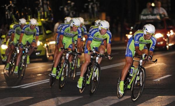 Liquigas is driven over the course by sprinter Daniele Bennati