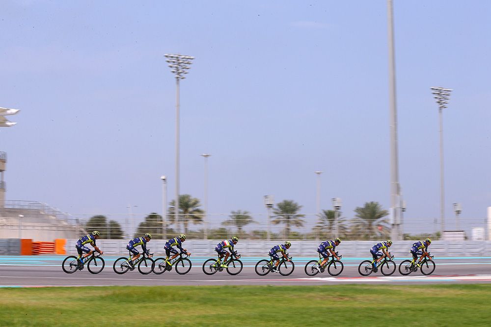 Orica-Scott did some speed work on the Yas Marina F1 circuit