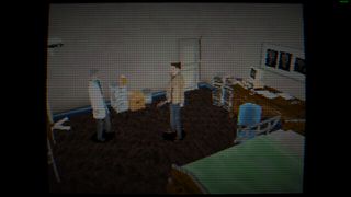 The character wields a wrench in a medical room in Back in 1995