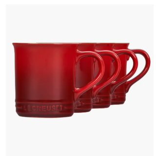 4 red mugs