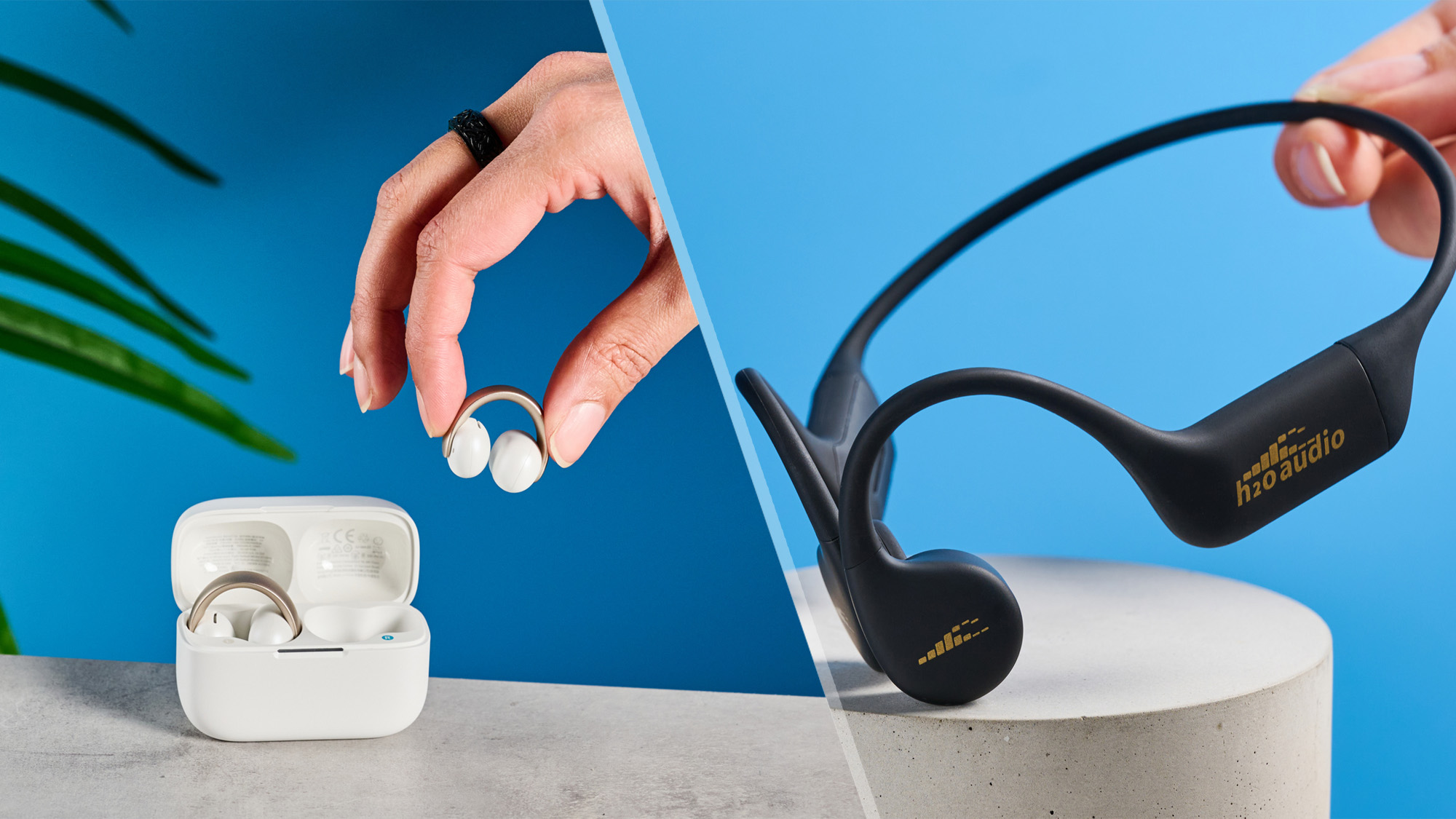 SOundcore Aeroclip earbuds and  H2O Audio Tri 2 Pro