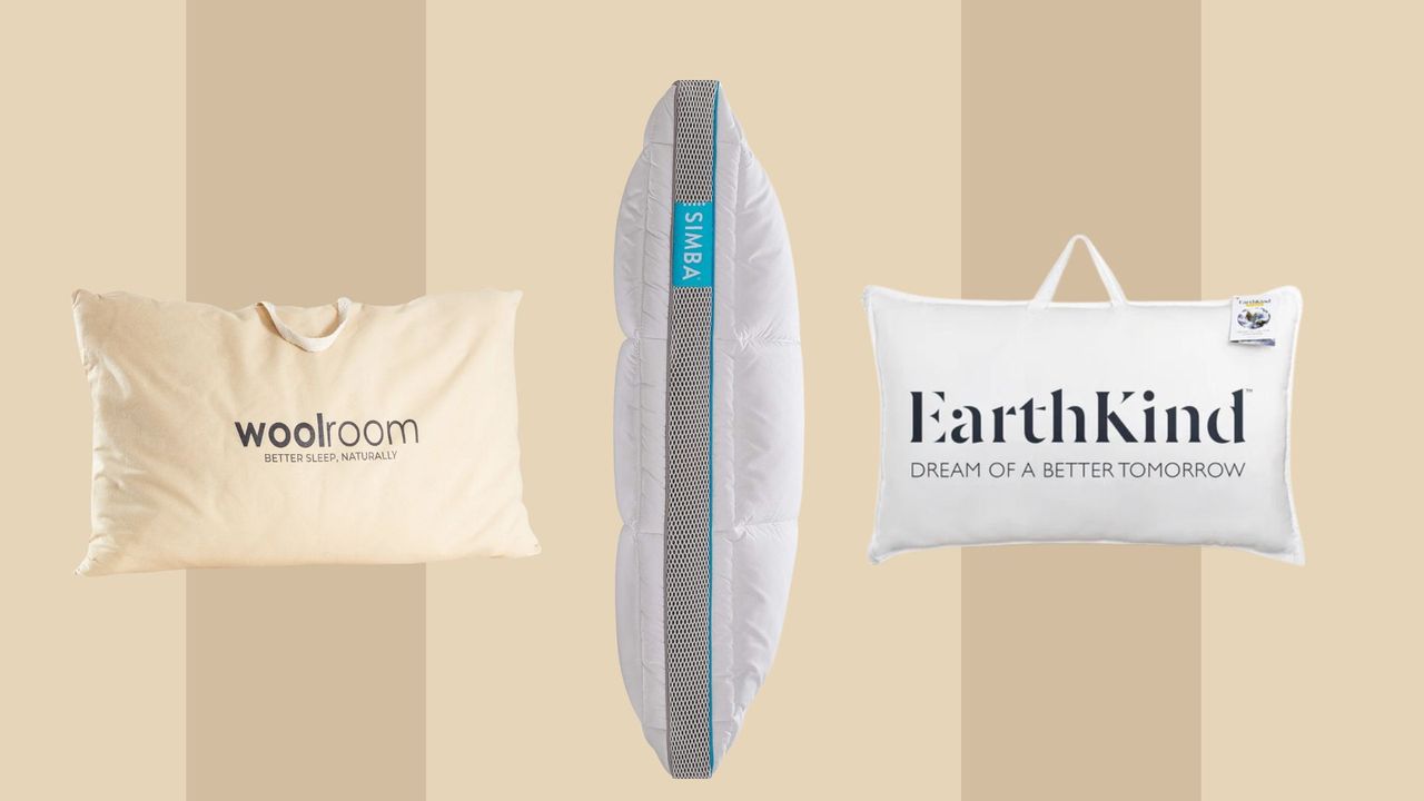 A collection of the best pillows for the year, including pillows from Woolroom, Simba, and EarthKind